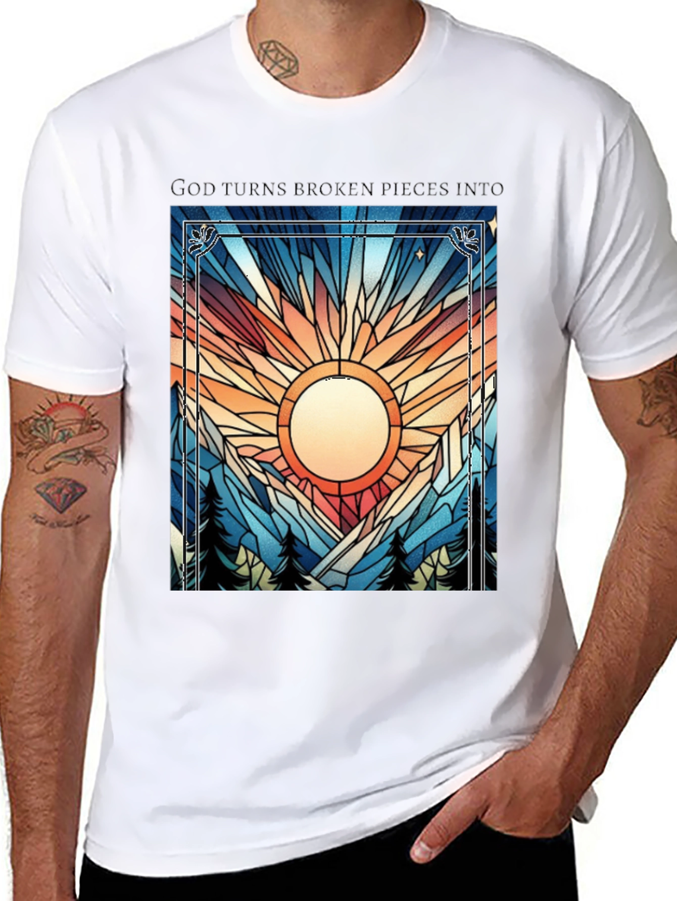 Broken Pieces Graphic Tee - Inspirational Design