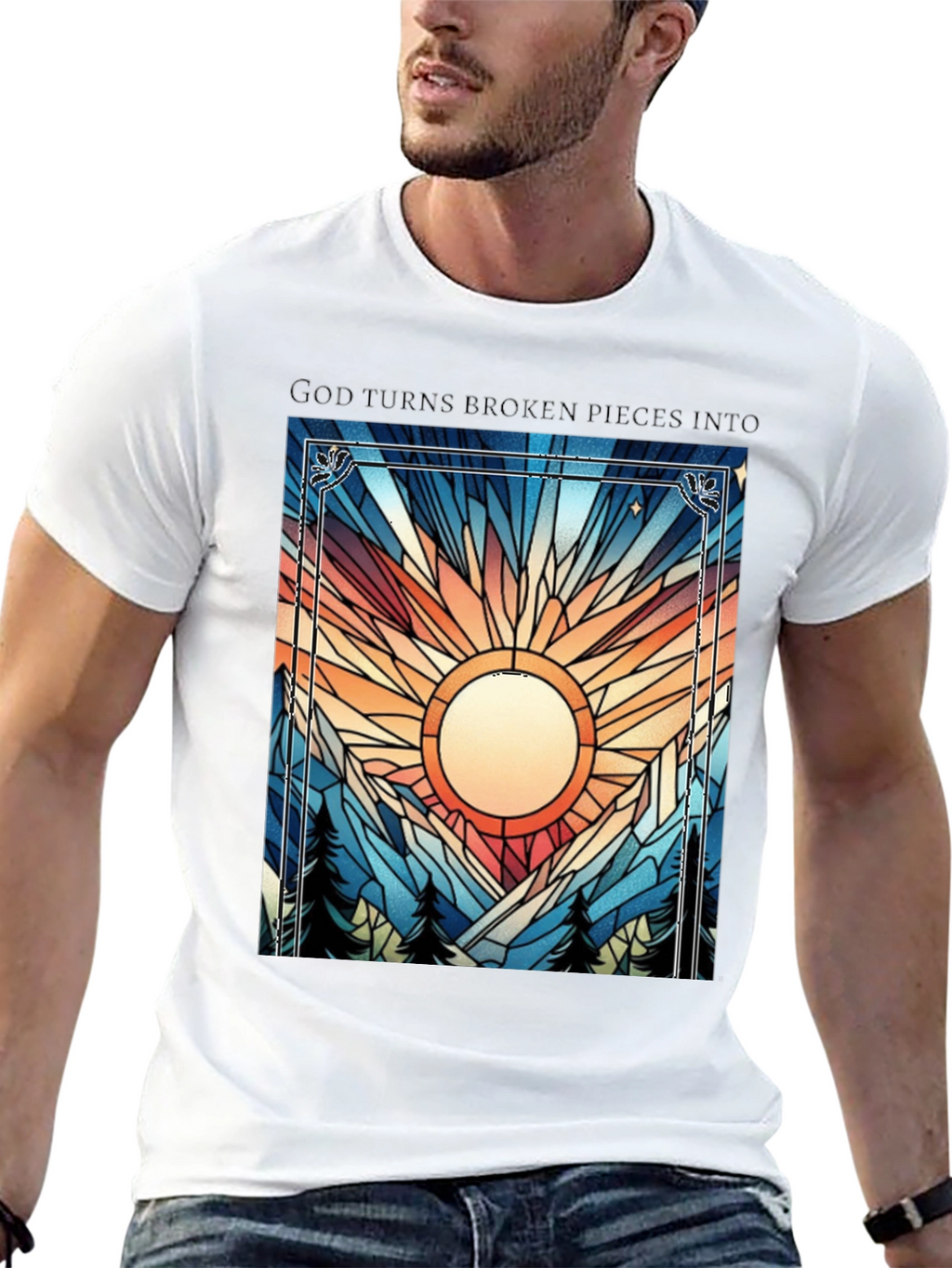 Broken Pieces Graphic Tee - Inspirational Design