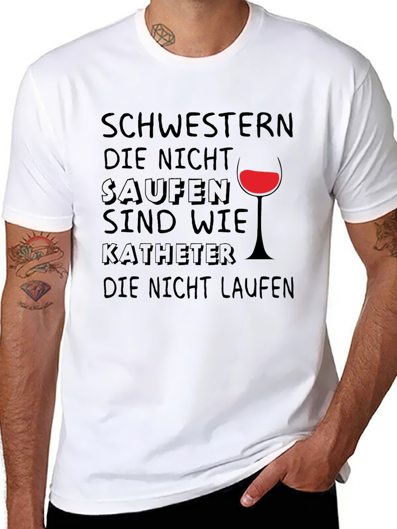 Funny German Drinking T-Shirt - Schwestern Die Nicht Saufen