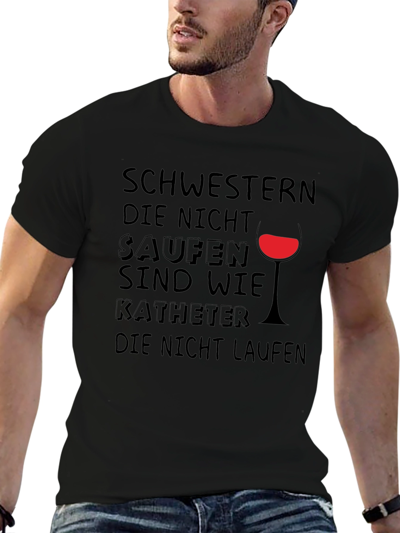 Funny German Drinking T-Shirt - Schwestern Die Nicht Saufen