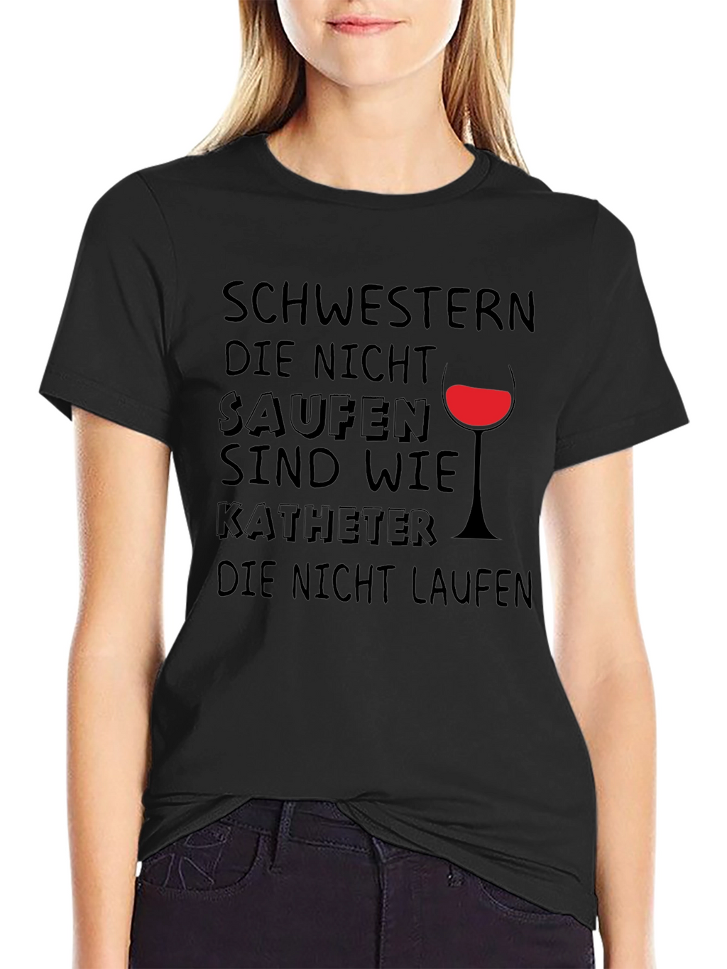 Funny German Drinking T-Shirt - Schwestern Die Nicht Saufen