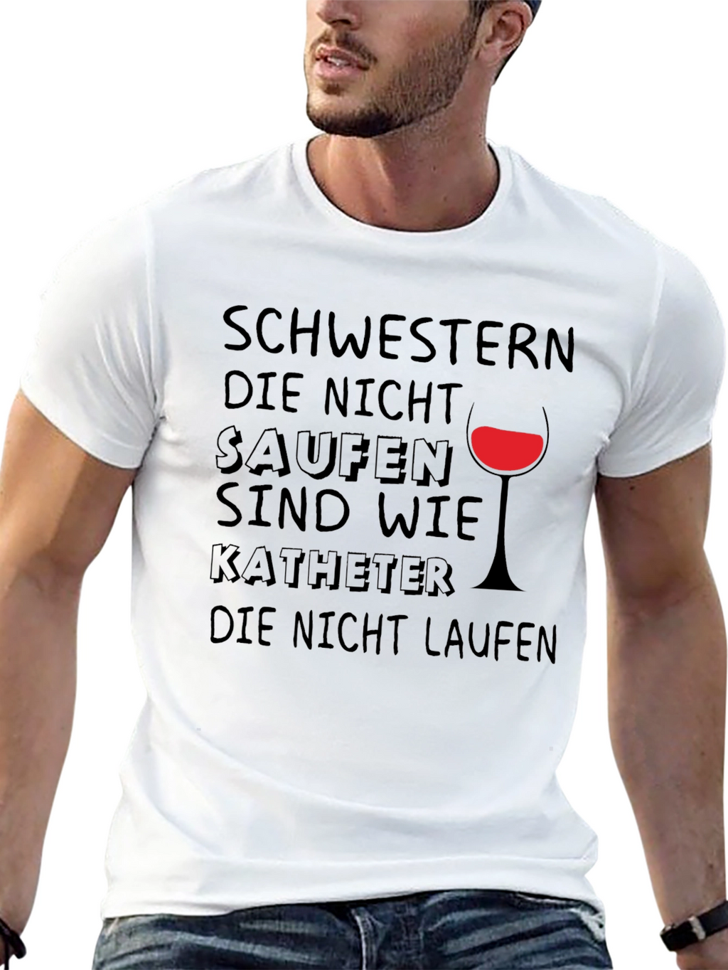 Funny German Drinking T-Shirt - Schwestern Die Nicht Saufen