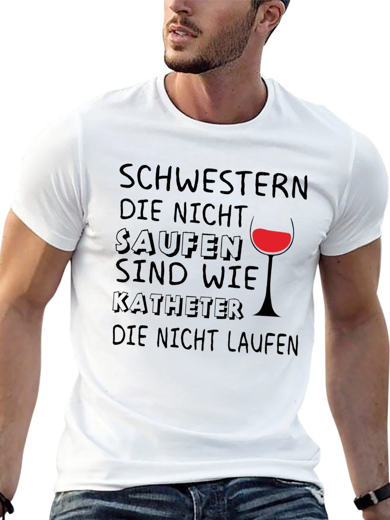 Funny German Drinking T-Shirt - Schwestern Die Nicht Saufen