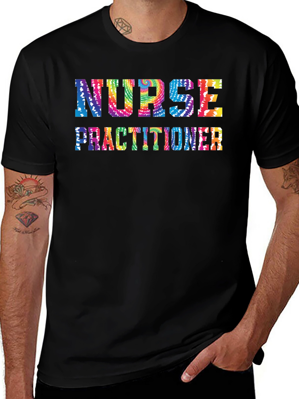 Nurse Practitioner Tie Dye T-Shirt Black