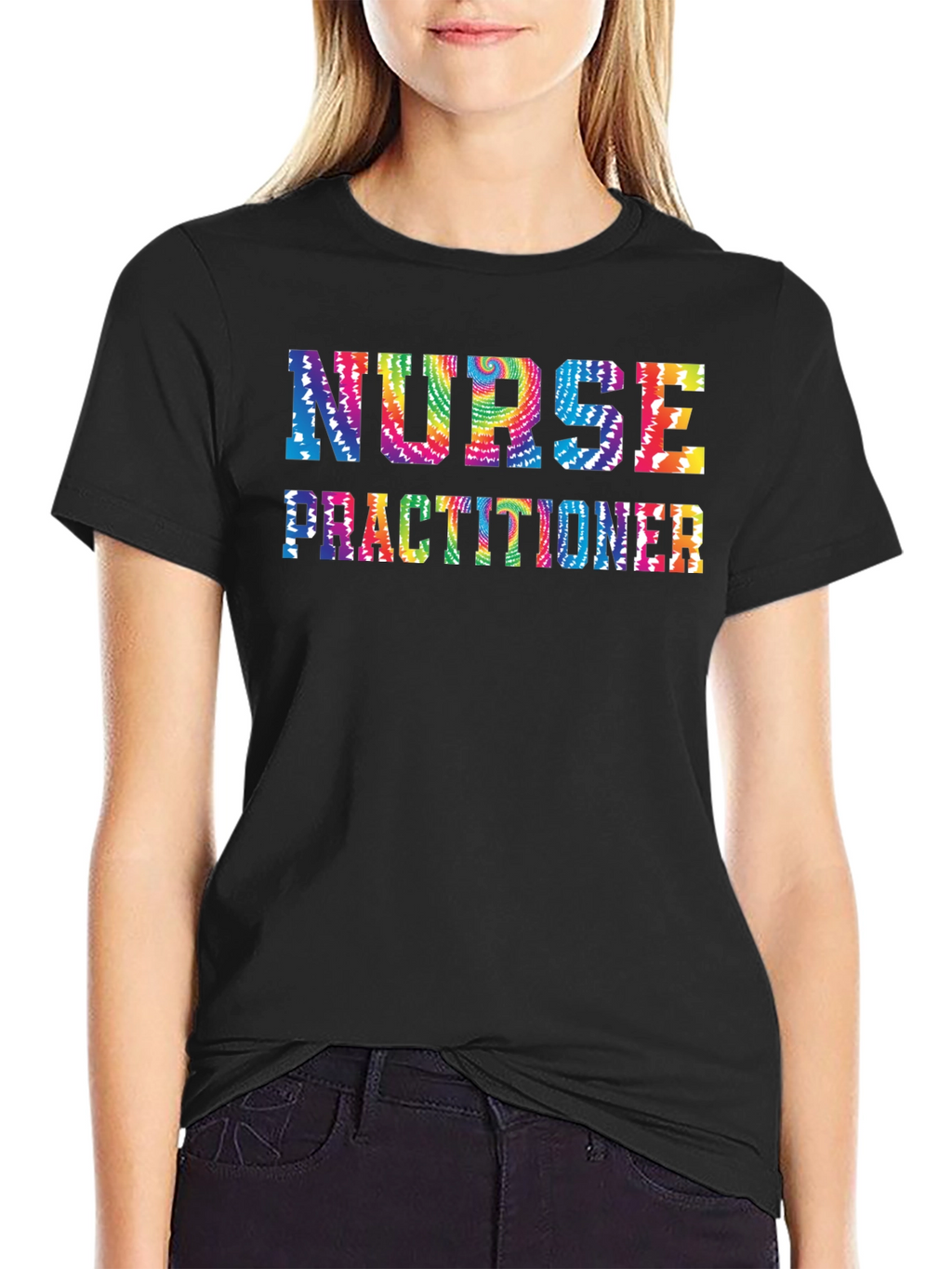 Nurse Practitioner Tie Dye T-Shirt Black