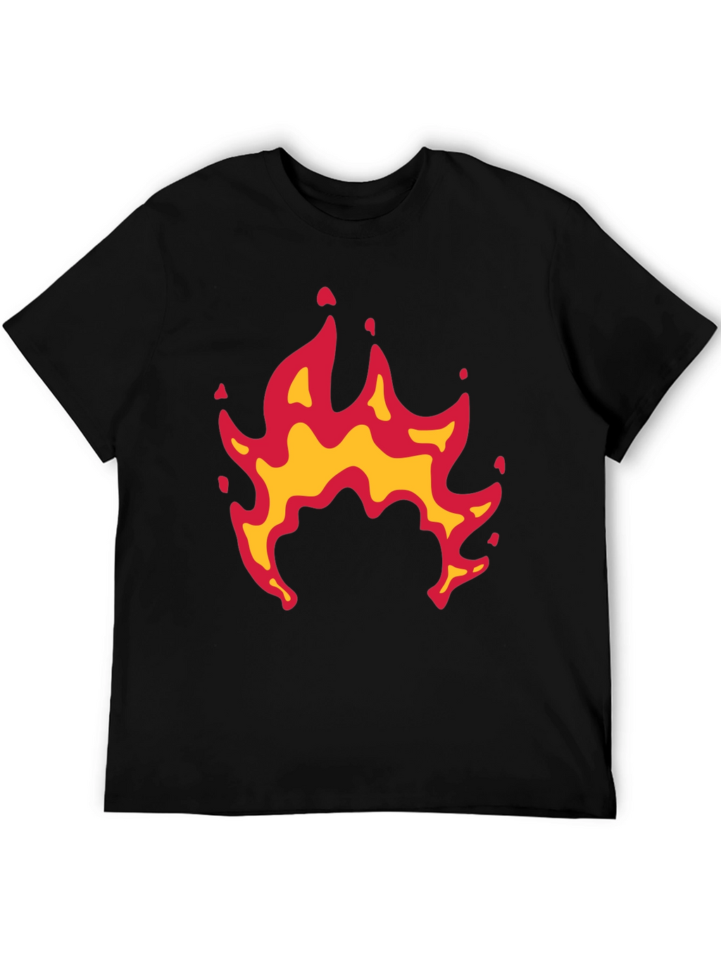 Fiery Flames Graphic Black Tee