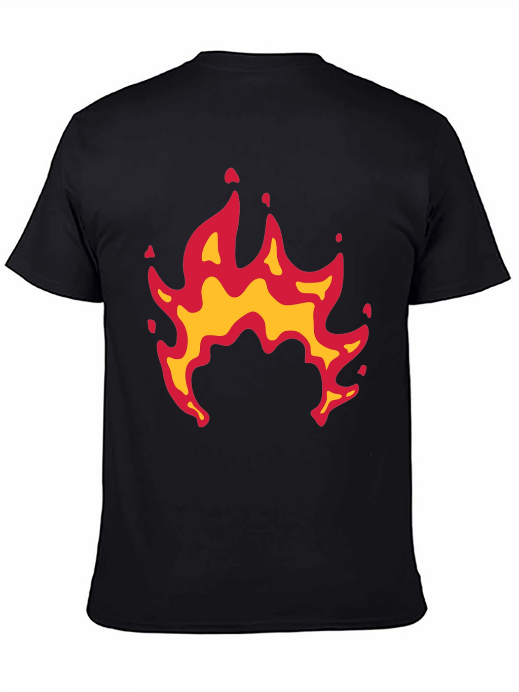 Fiery Flames Graphic Black Tee