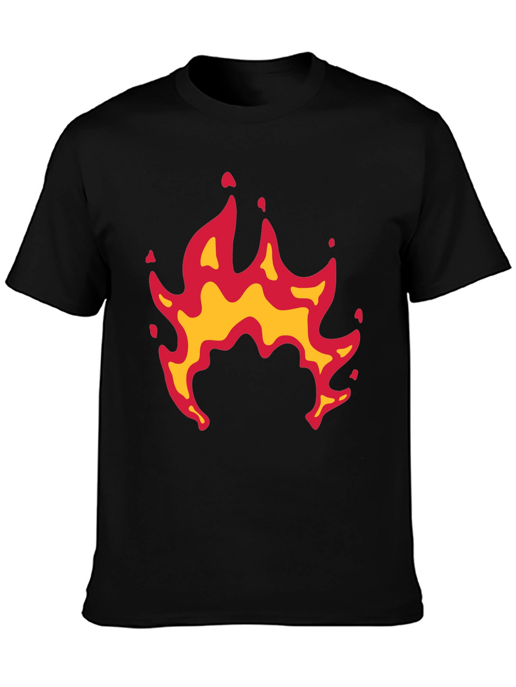 Fiery Flames Graphic Black Tee