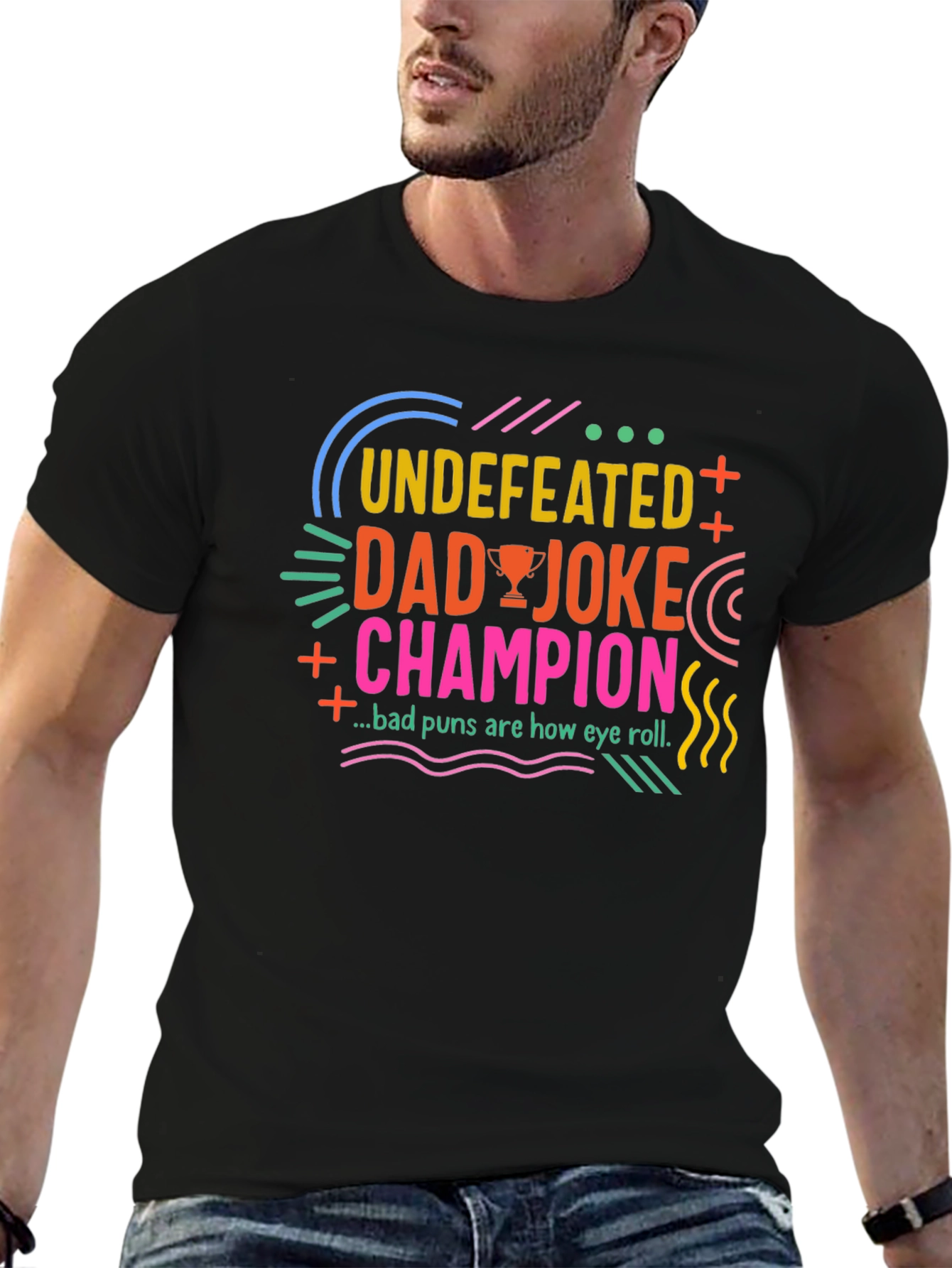 Undefeated Dad Joke Champion Black T-Shirt