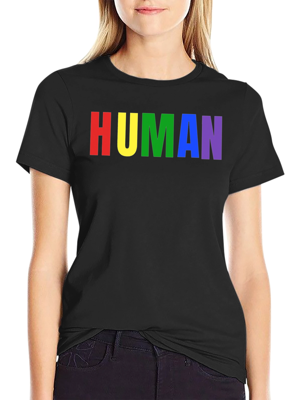 Rainbow HUMAN Graphic Tee - Pride T-Shirt