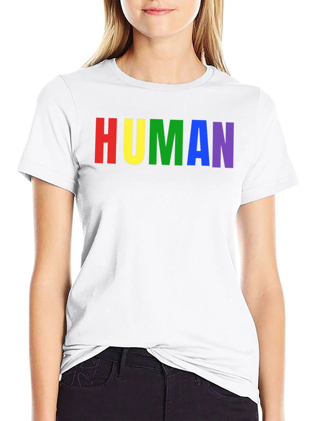 Rainbow HUMAN Graphic Tee - Pride T-Shirt