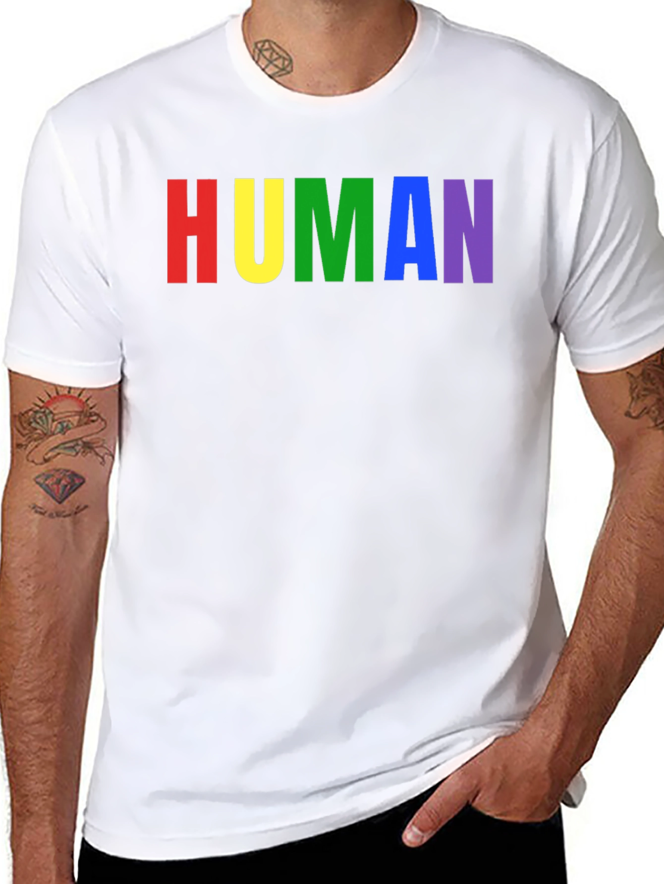Rainbow HUMAN Graphic Tee - Pride T-Shirt