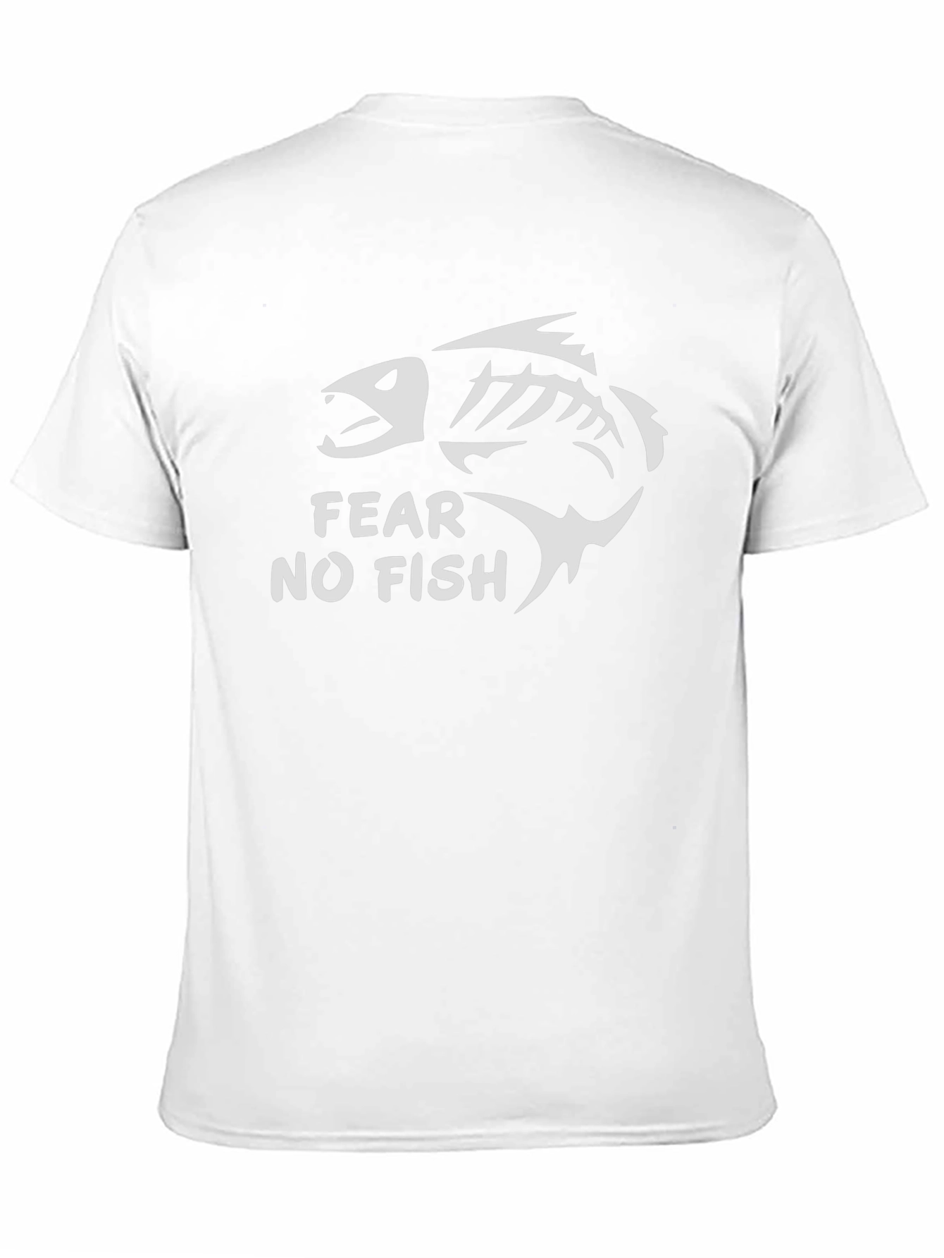 Fear No Fish Black Cotton Tee - Skeleton Fish Graphic T-Shirt
