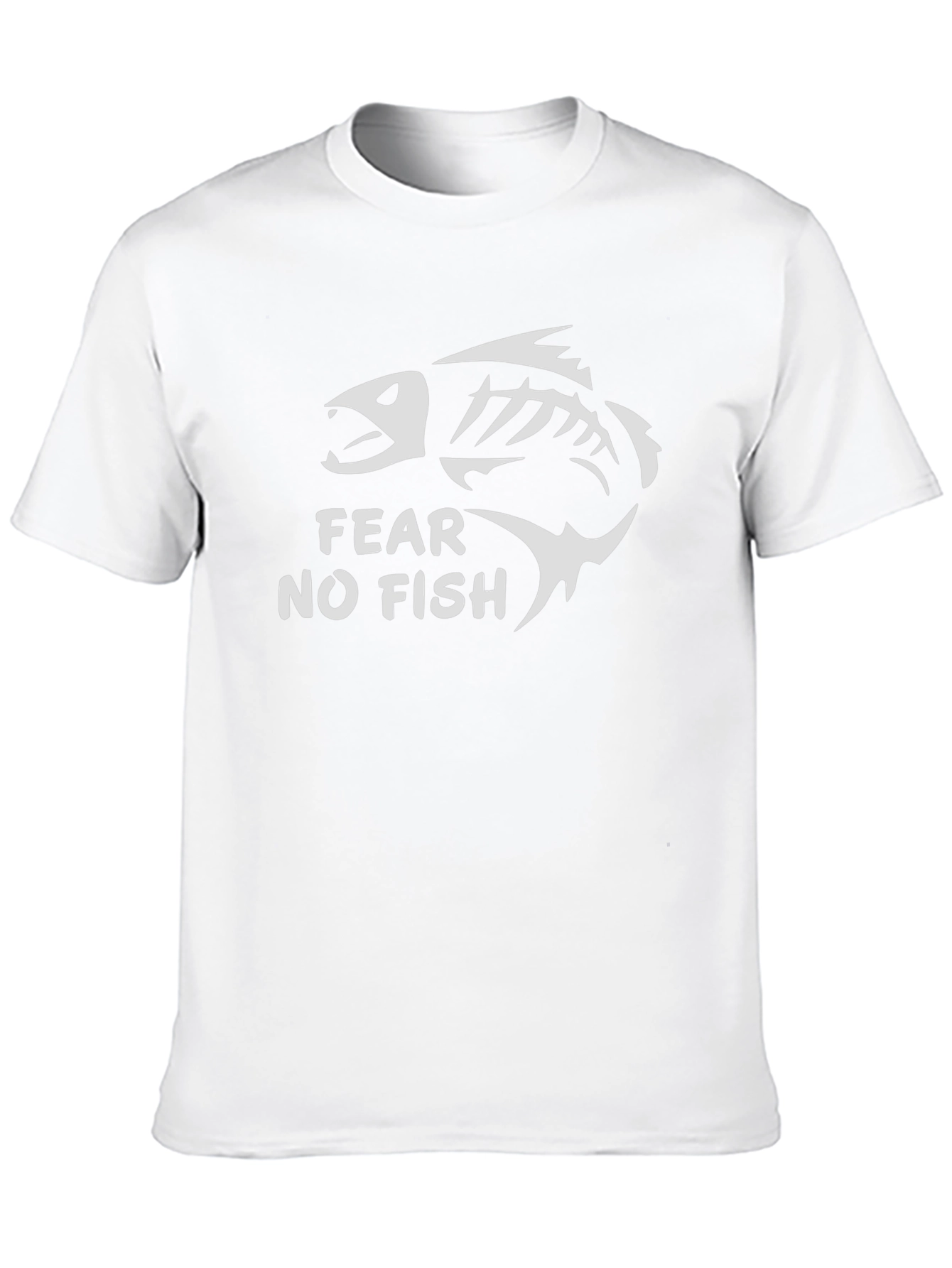Fear No Fish Black Cotton Tee - Skeleton Fish Graphic T-Shirt