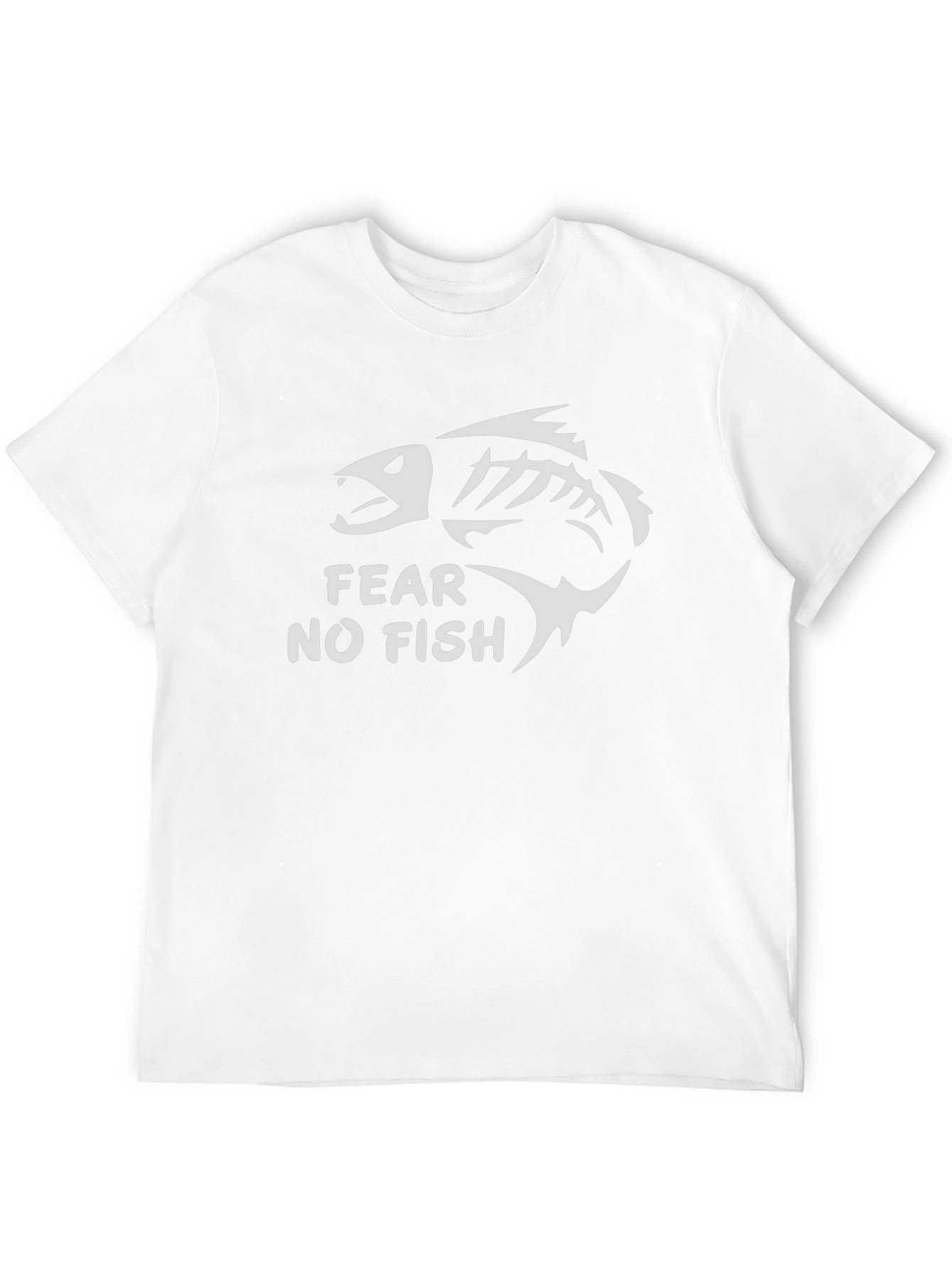 Fear No Fish Black Cotton Tee - Skeleton Fish Graphic T-Shirt