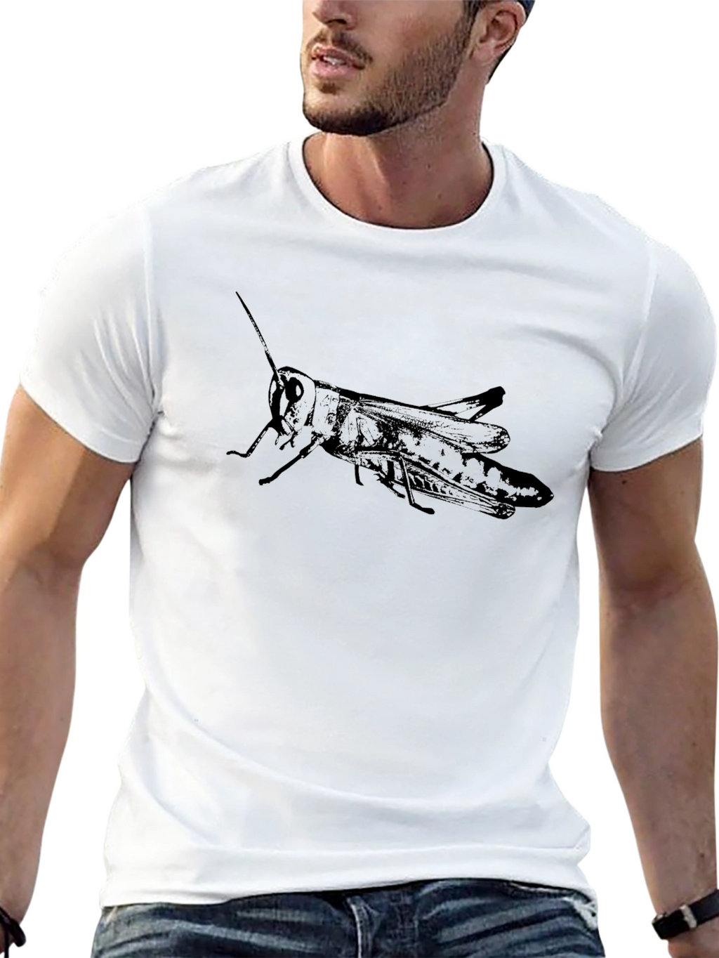 Grasshopper Graphic T-Shirt - Cool Insect Design