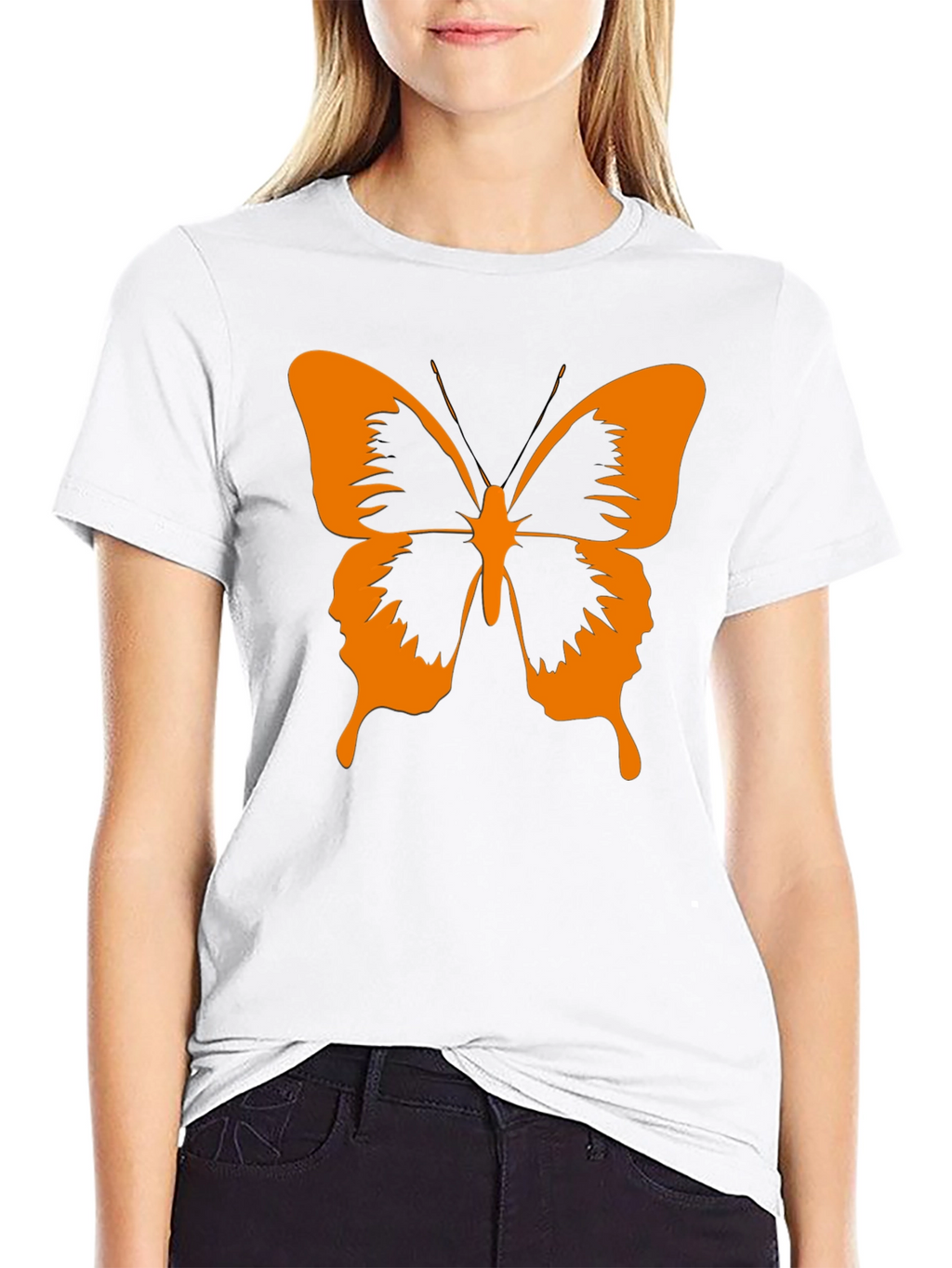 Butterfly Graphic Tee - Stylish Black Cotton T-Shirt