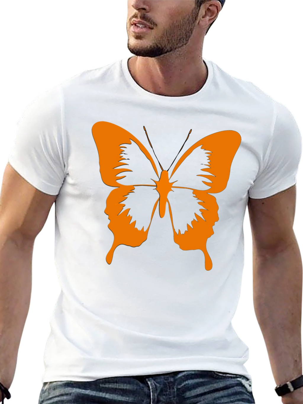 Butterfly Graphic Tee - Stylish Black Cotton T-Shirt