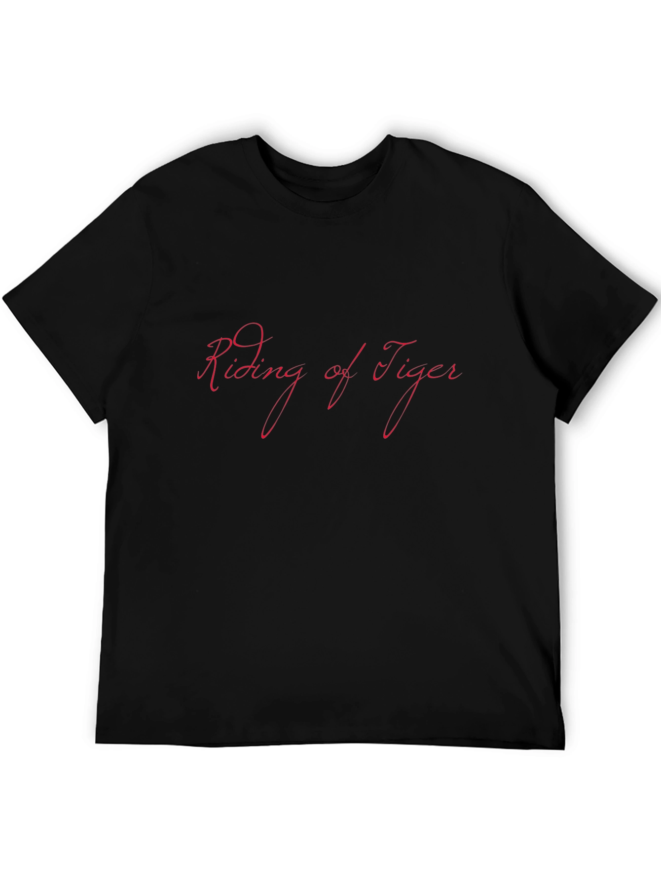 Riding of Tiger Black Graphic Tee Shirt