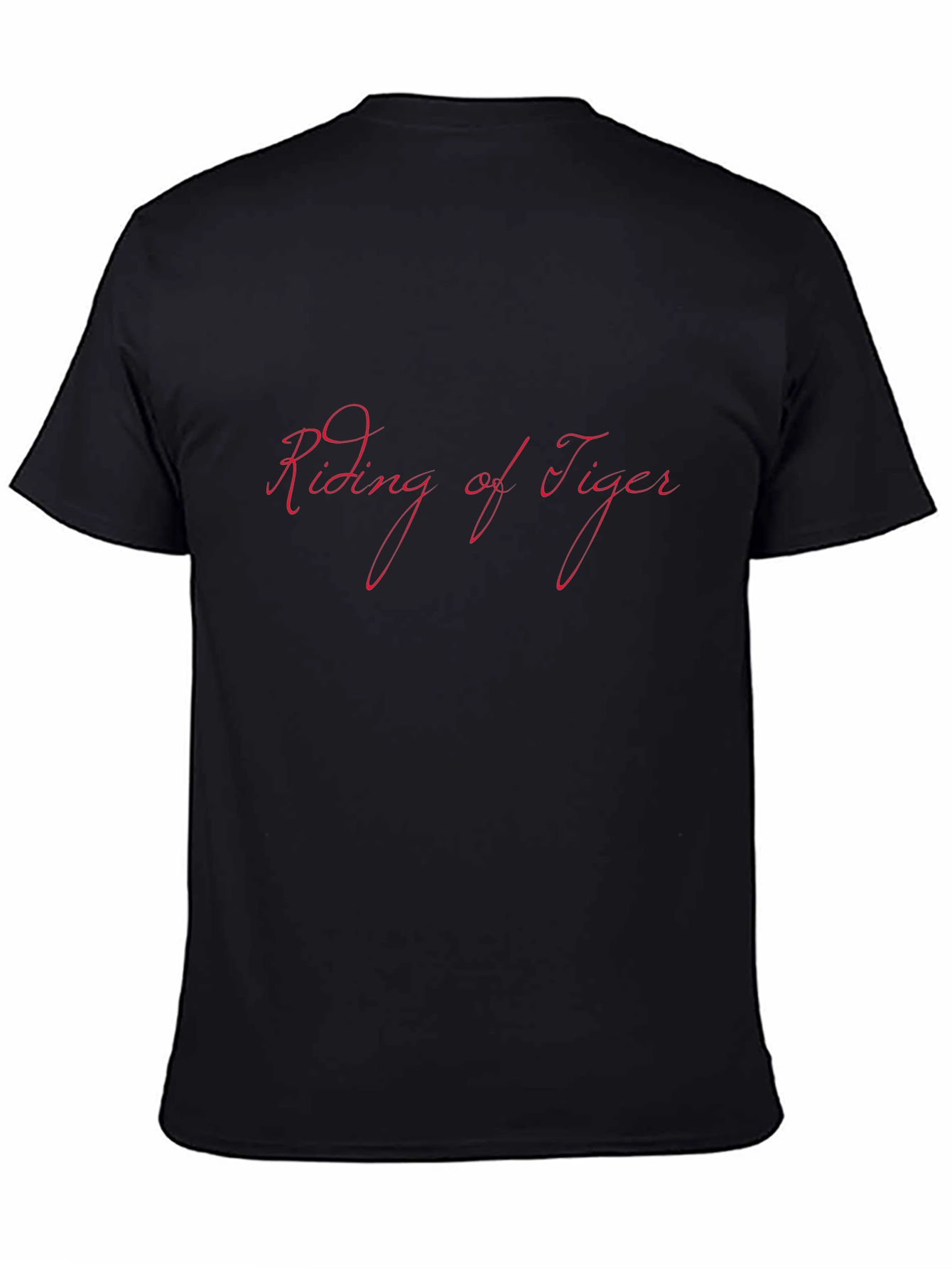 Riding of Tiger Black Graphic Tee Shirt