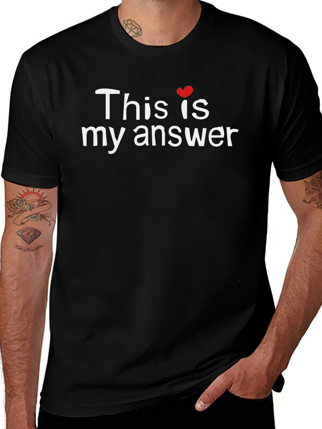 This is My Answer T-Shirt - Black Crew Neck