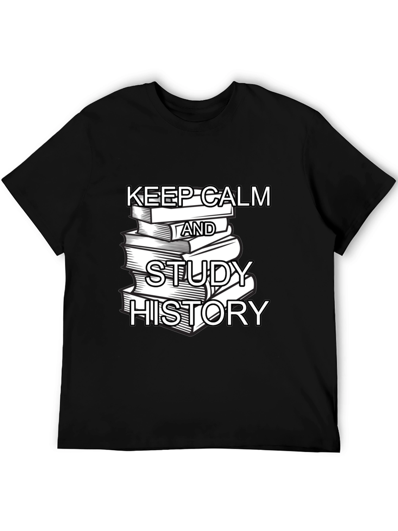 Keep Calm and Study History Black T-Shirt