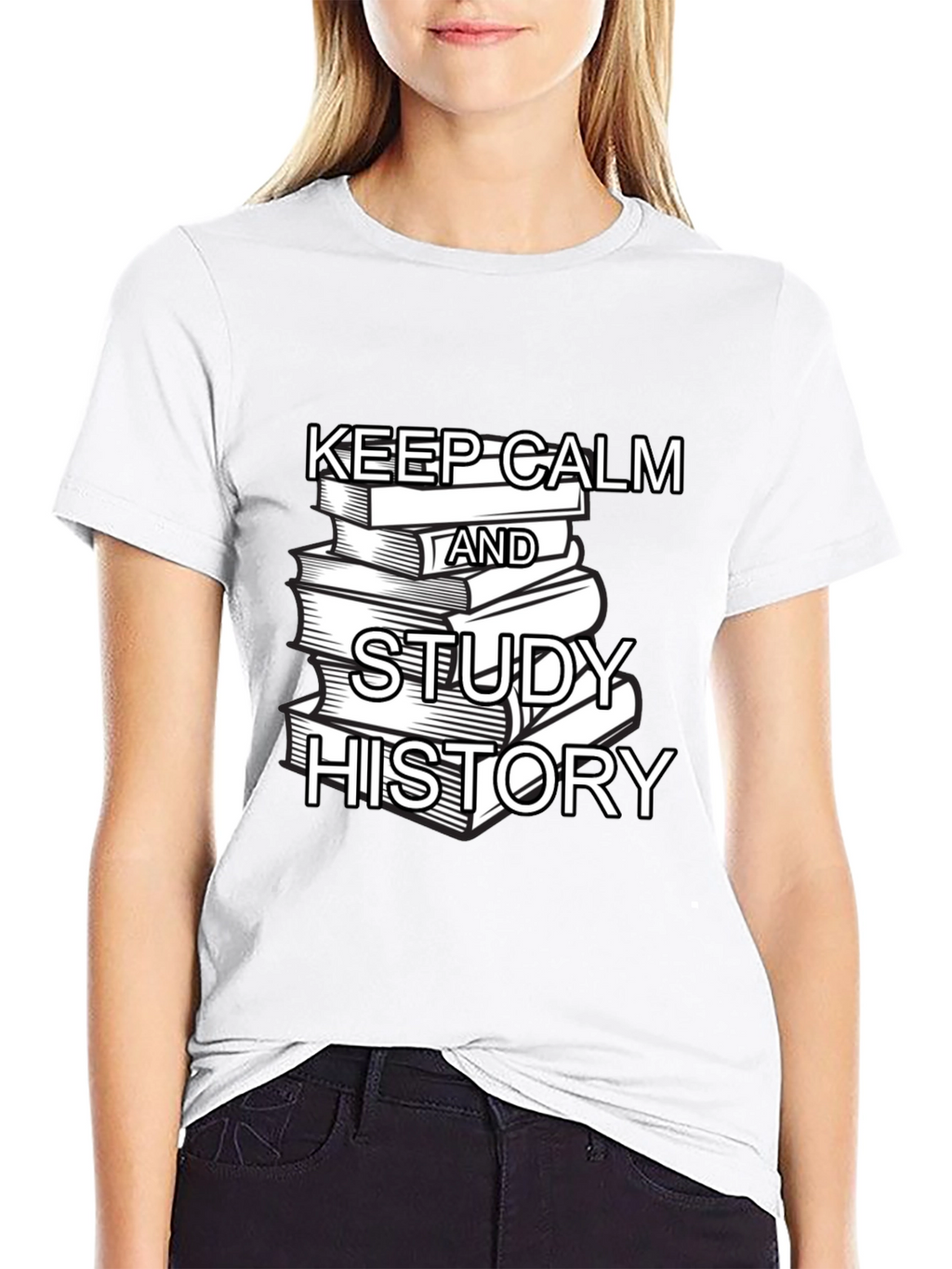 Keep Calm and Study History Black T-Shirt