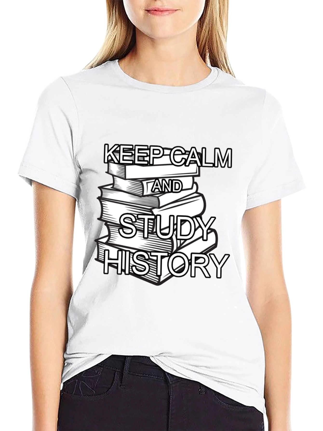 Keep Calm and Study History Black T-Shirt