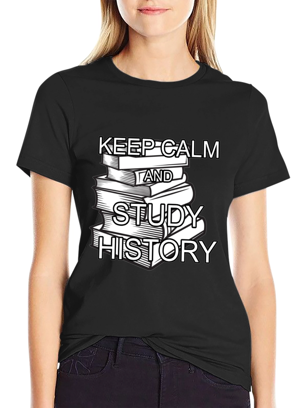 Keep Calm and Study History Black T-Shirt