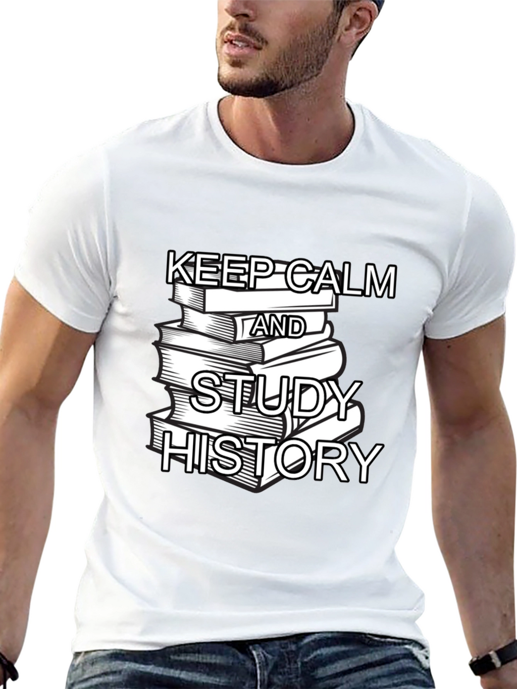 Keep Calm and Study History Black T-Shirt