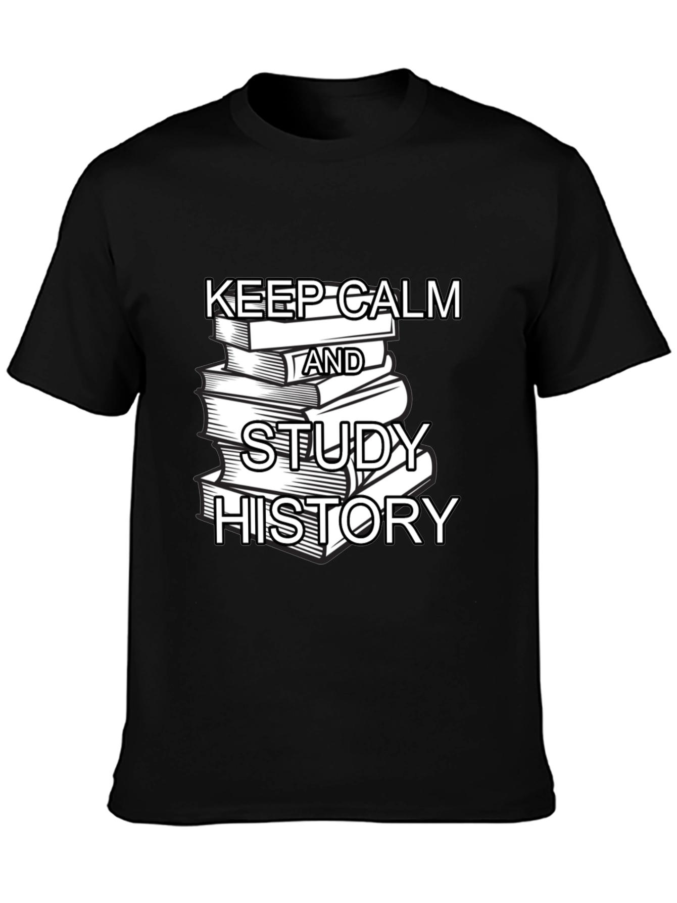 Keep Calm and Study History Black T-Shirt