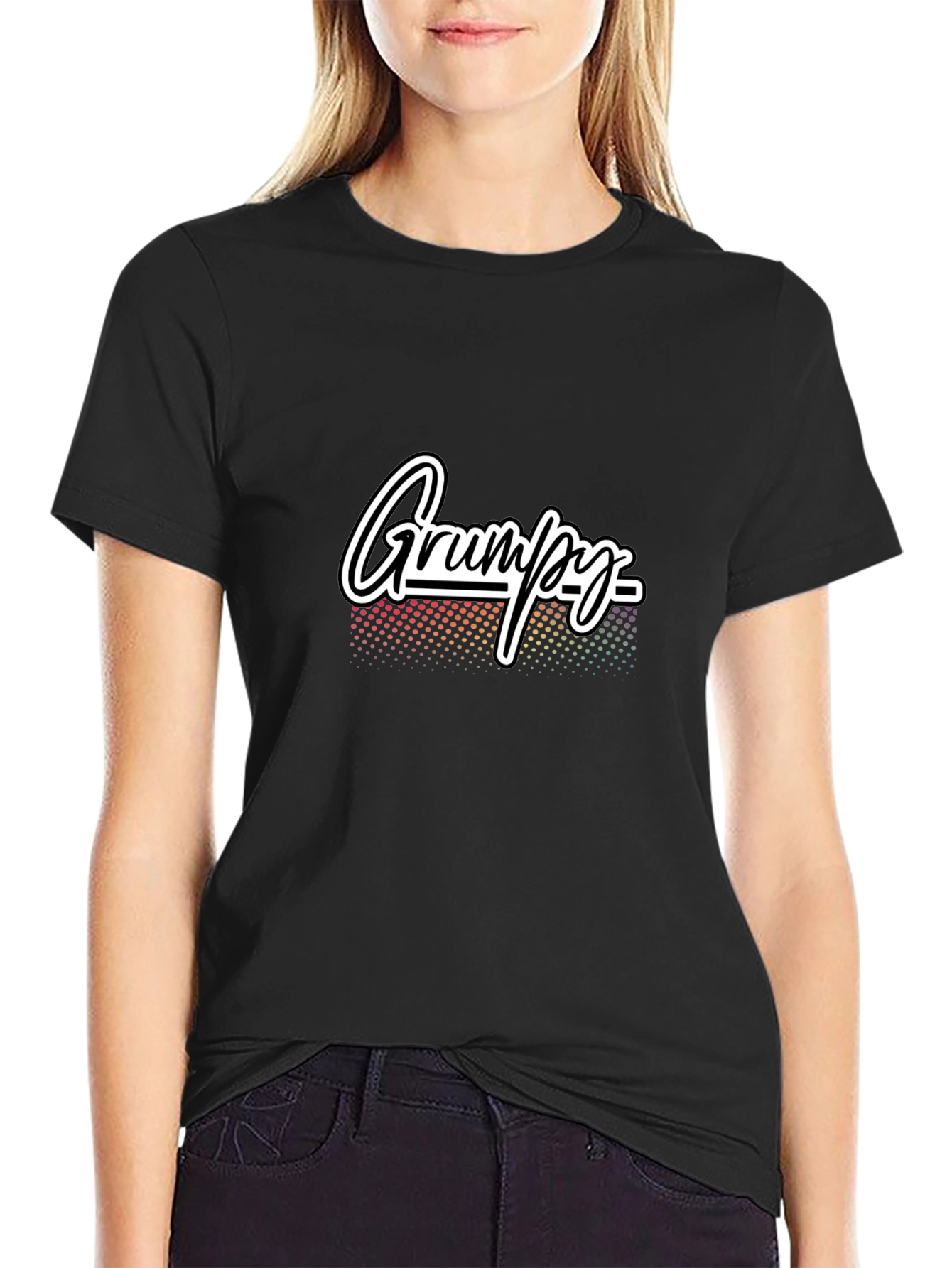 Grumpy Graphic Tee - Mens Black Cotton T-Shirt