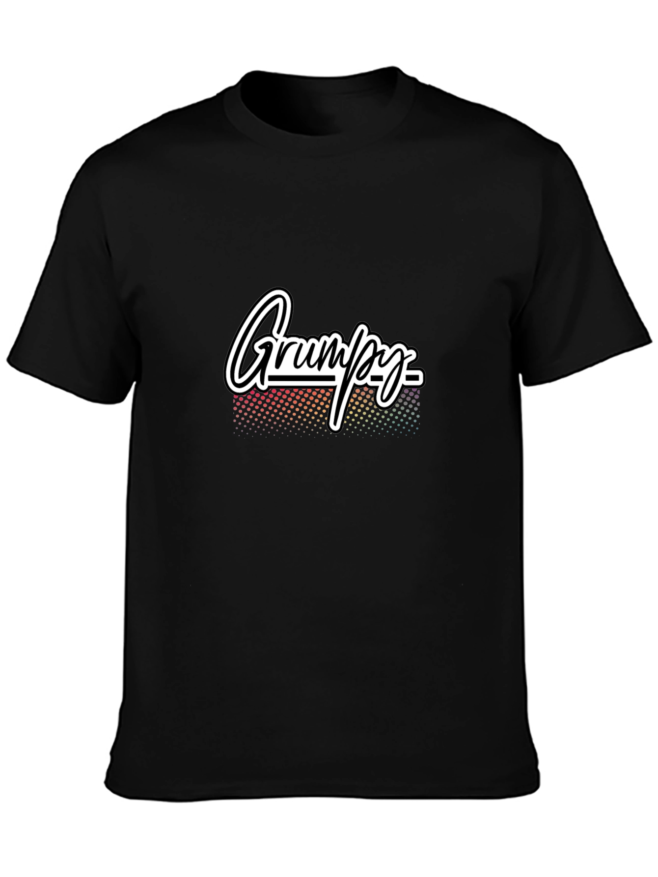Grumpy Graphic Tee - Mens Black Cotton T-Shirt