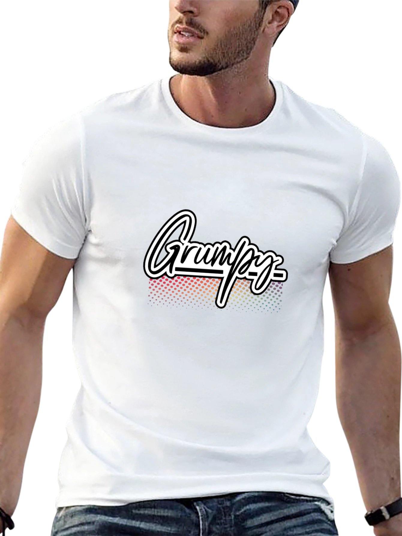 Grumpy Graphic Tee - Mens Black Cotton T-Shirt
