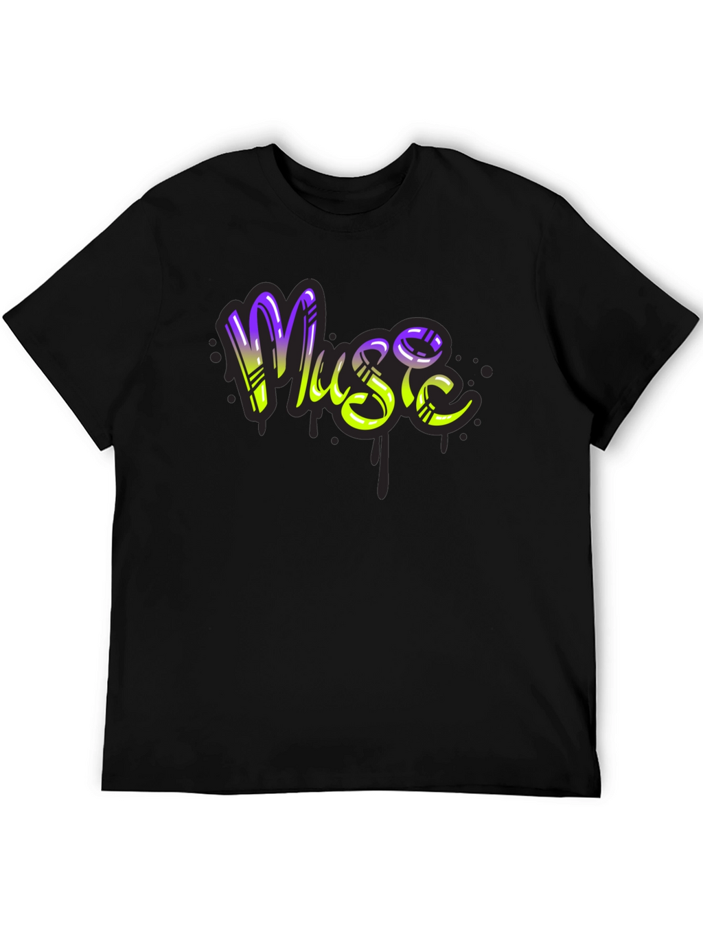 Music Graffiti T-Shirt - Black Cotton Blend