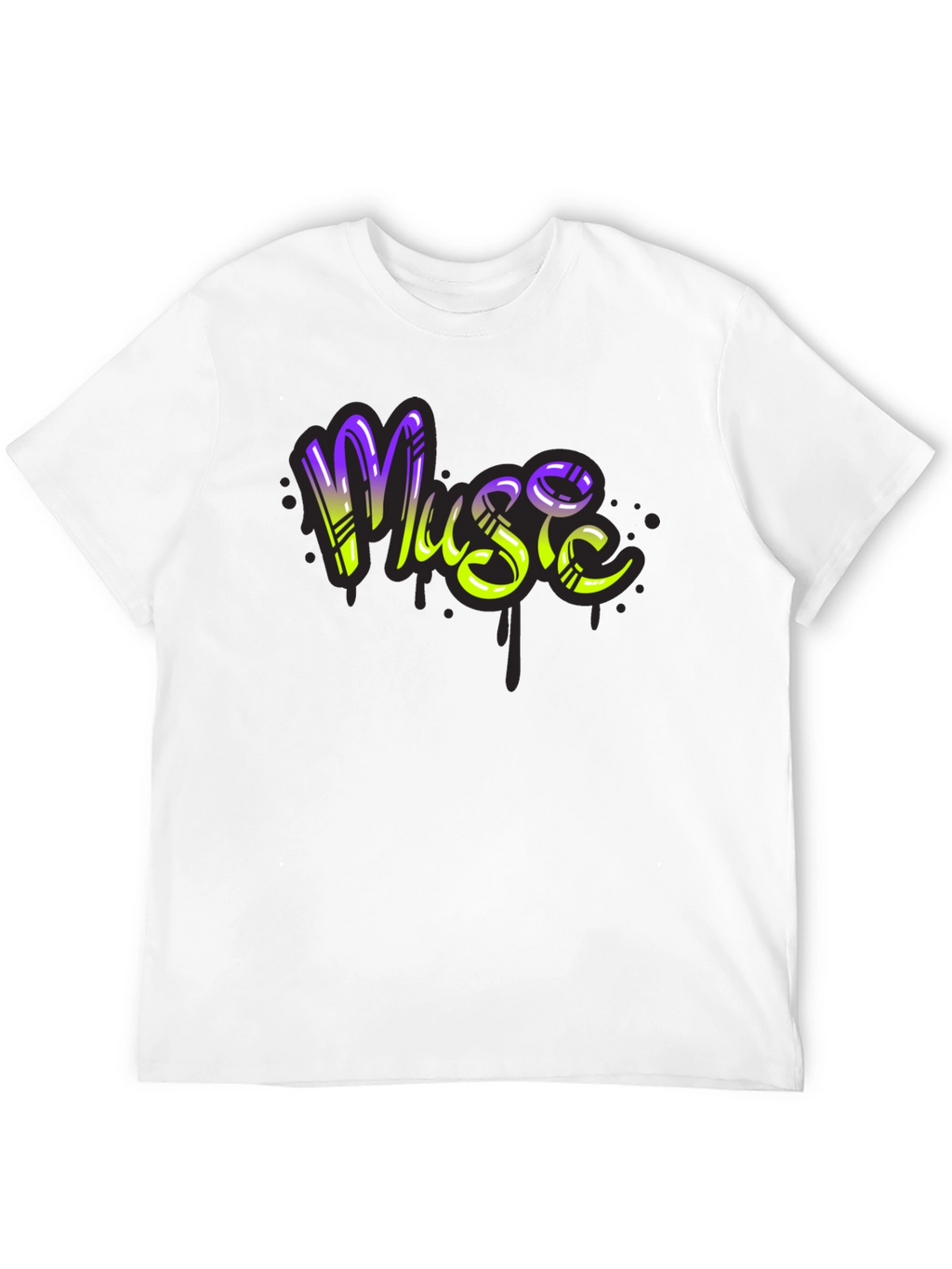 Music Graffiti T-Shirt - Black Cotton Blend