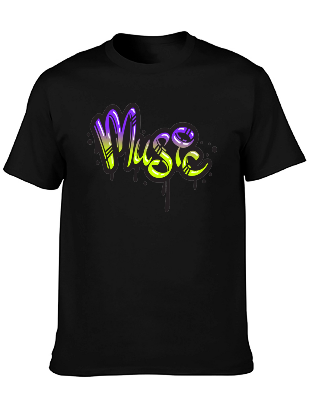 Music Graffiti T-Shirt - Black Cotton Blend