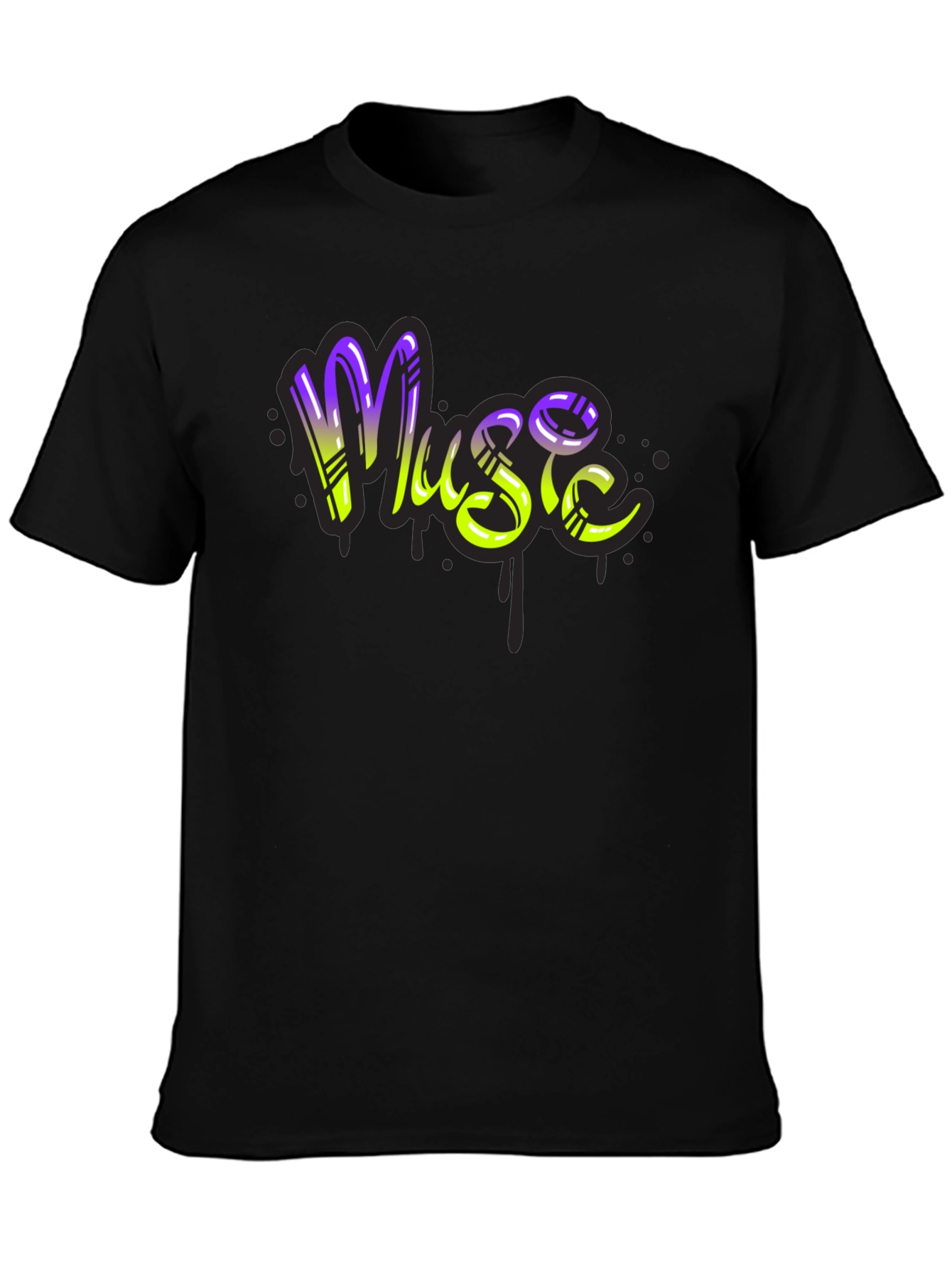 Music Graffiti T-Shirt - Black Cotton Blend