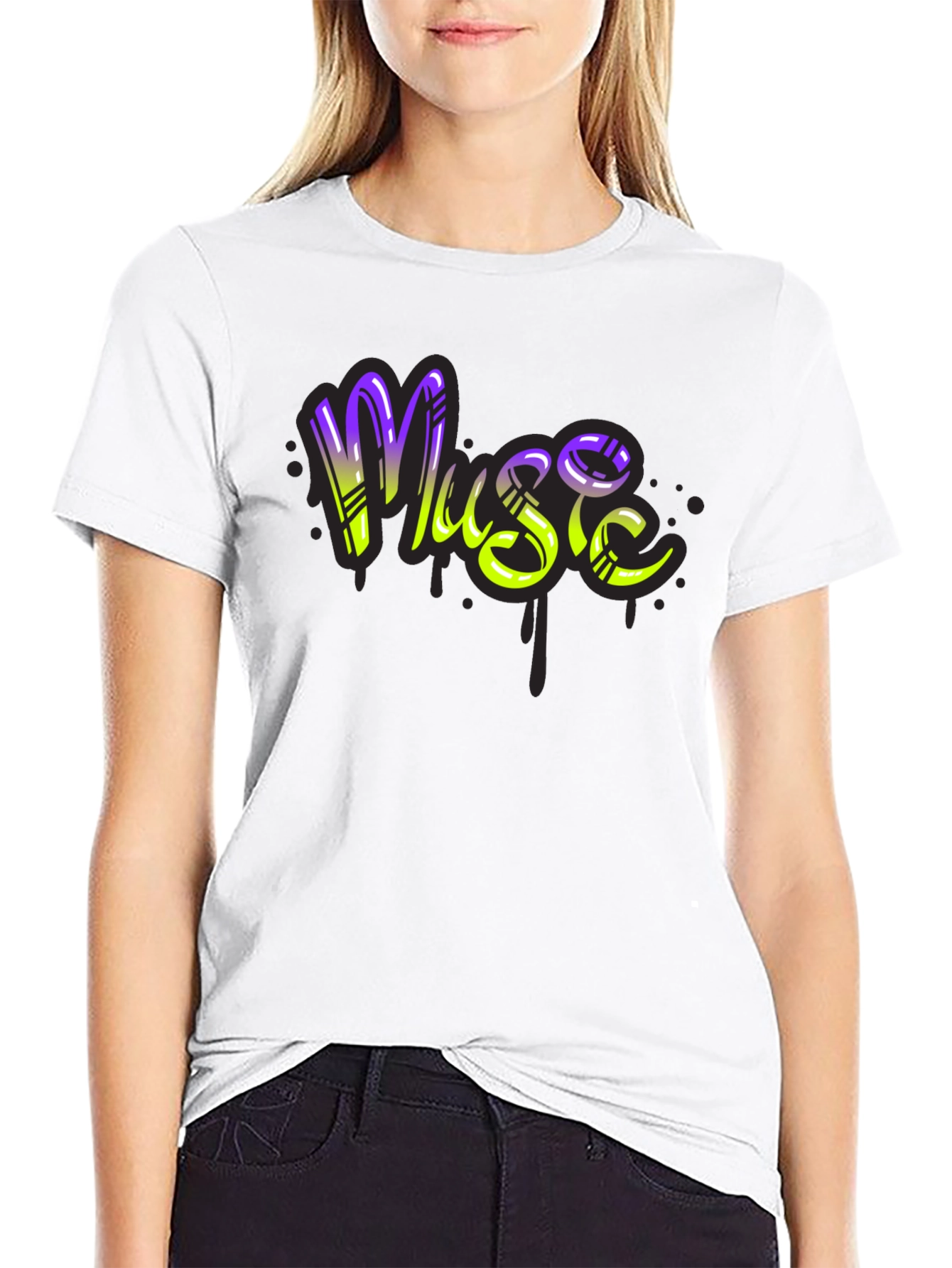 Music Graffiti T-Shirt - Black Cotton Blend