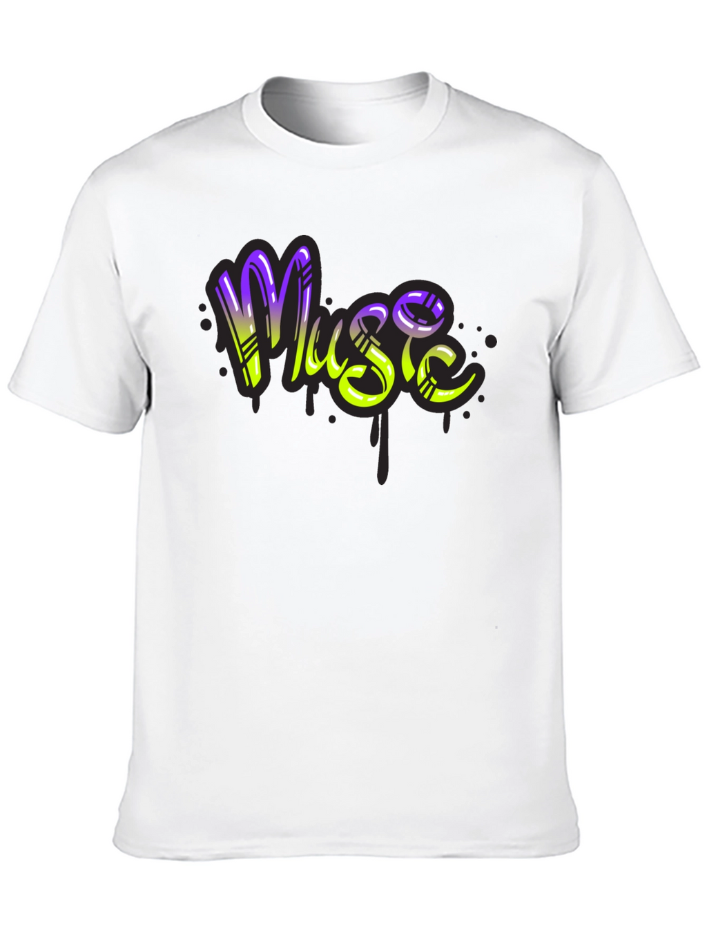 Music Graffiti T-Shirt - Black Cotton Blend