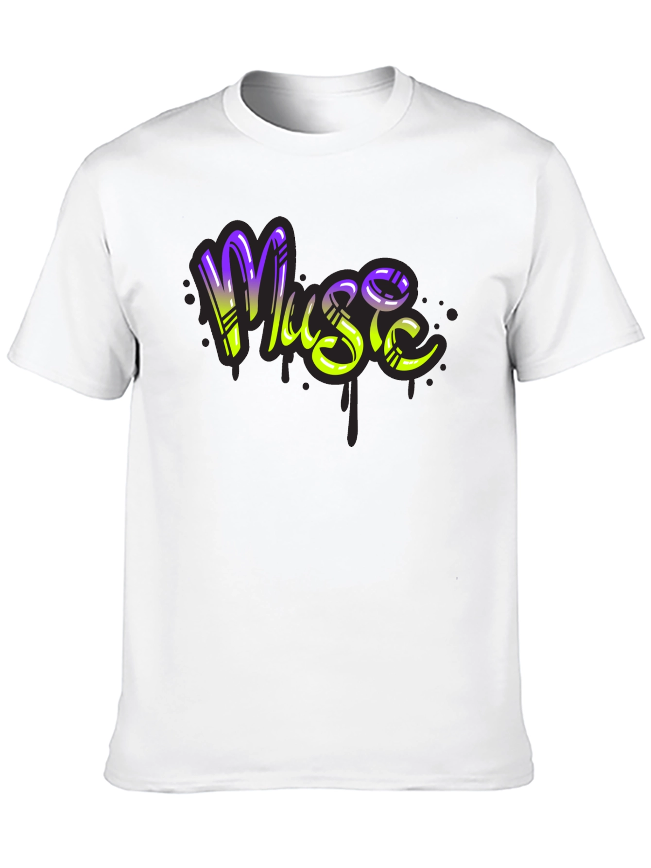 Music Graffiti T-Shirt - Black Cotton Blend