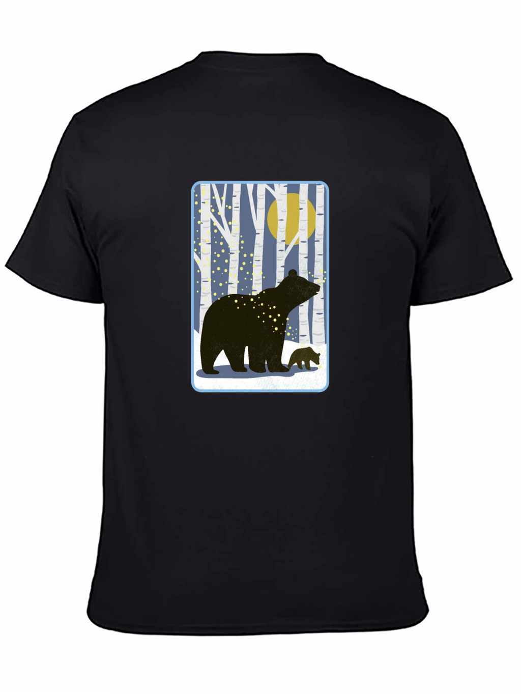 Bear Silhouette Graphic Tee - Black