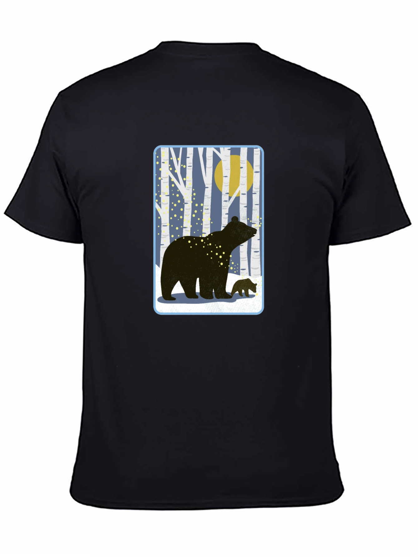 Bear Silhouette Graphic Tee - Black