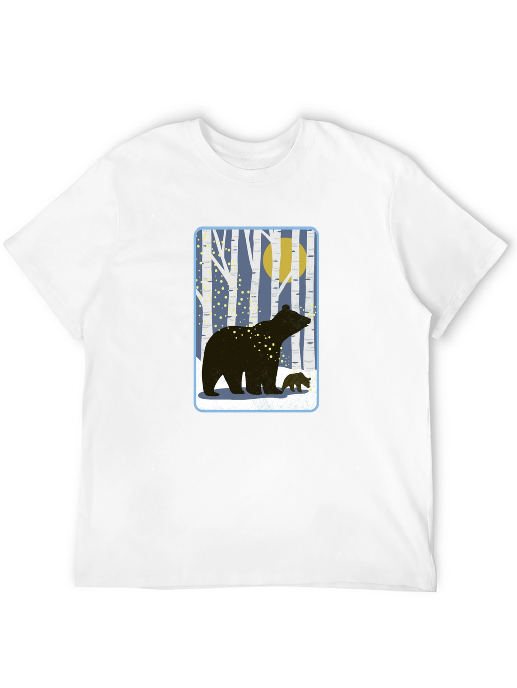 Bear Silhouette Graphic Tee - Black