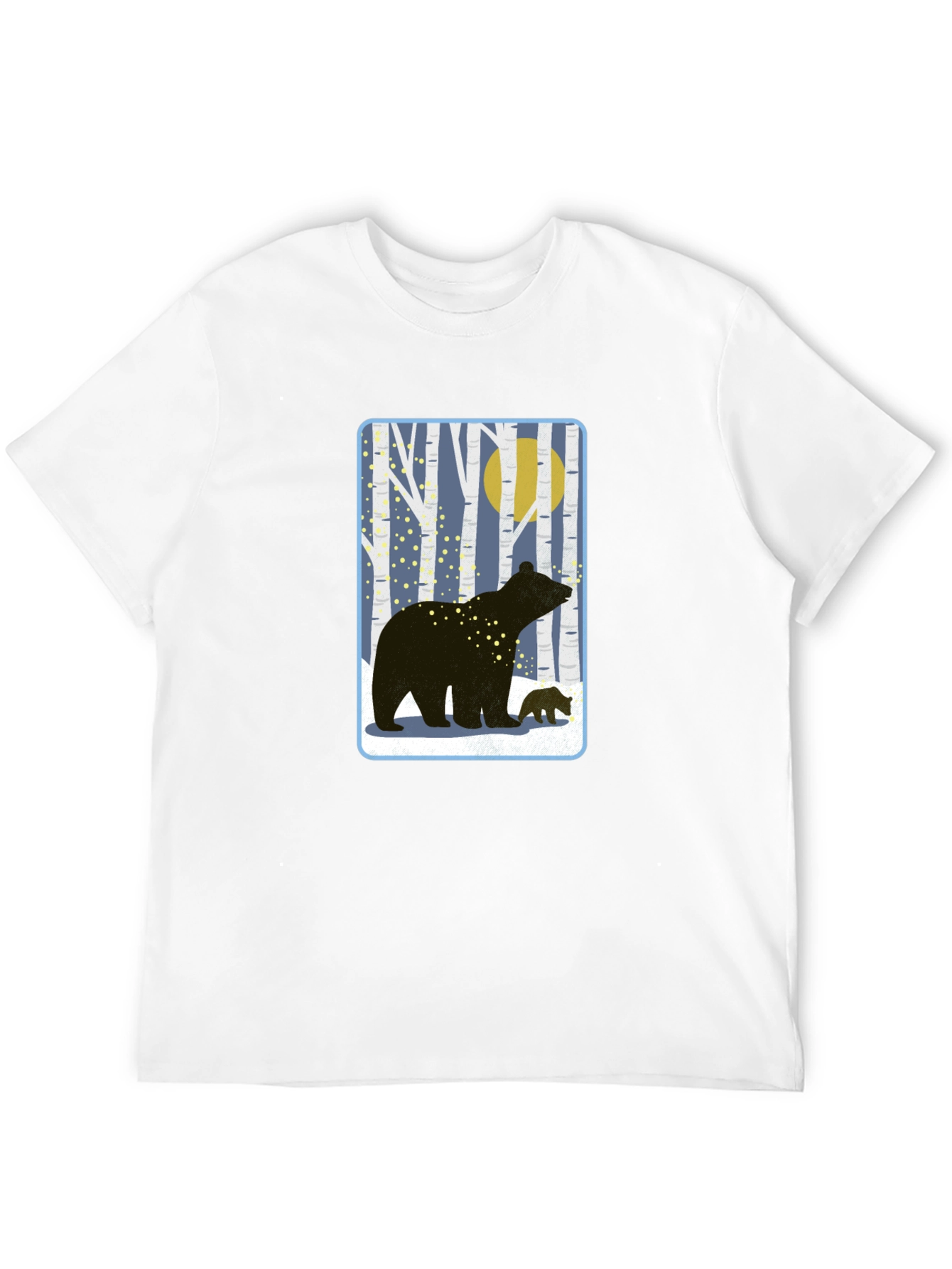 Bear Silhouette Graphic Tee - Black