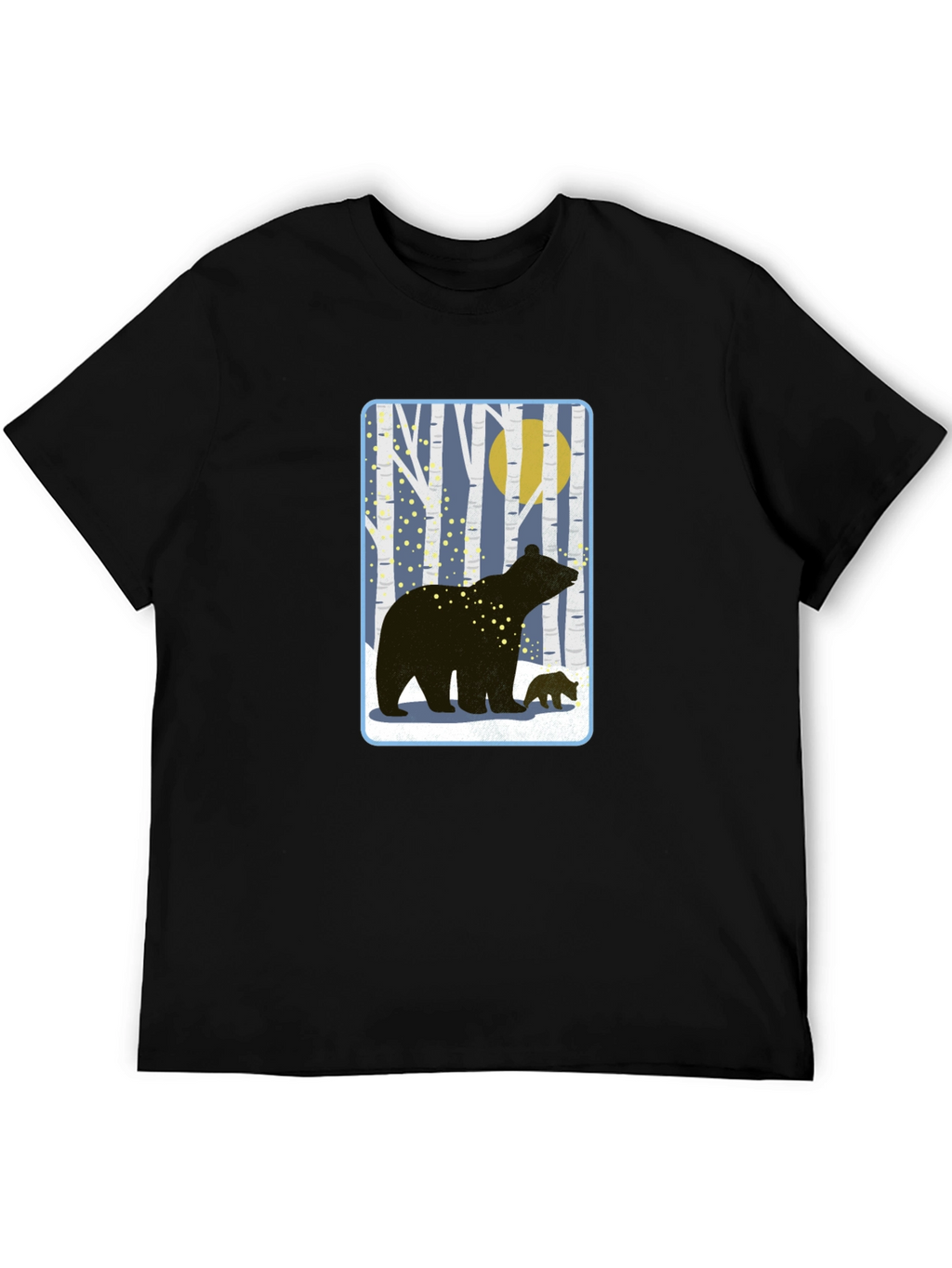 Bear Silhouette Graphic Tee - Black