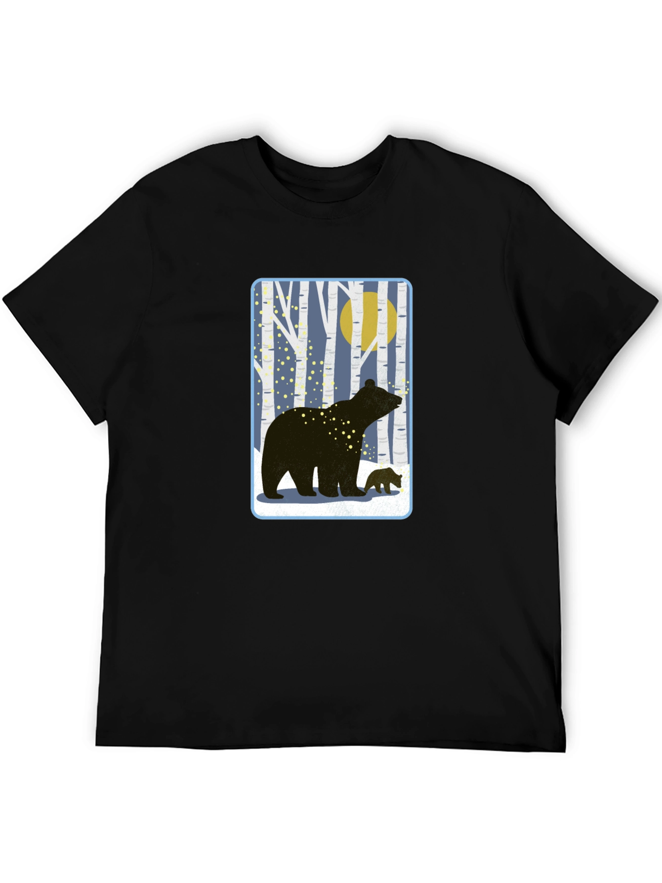 Bear Silhouette Graphic Tee - Black