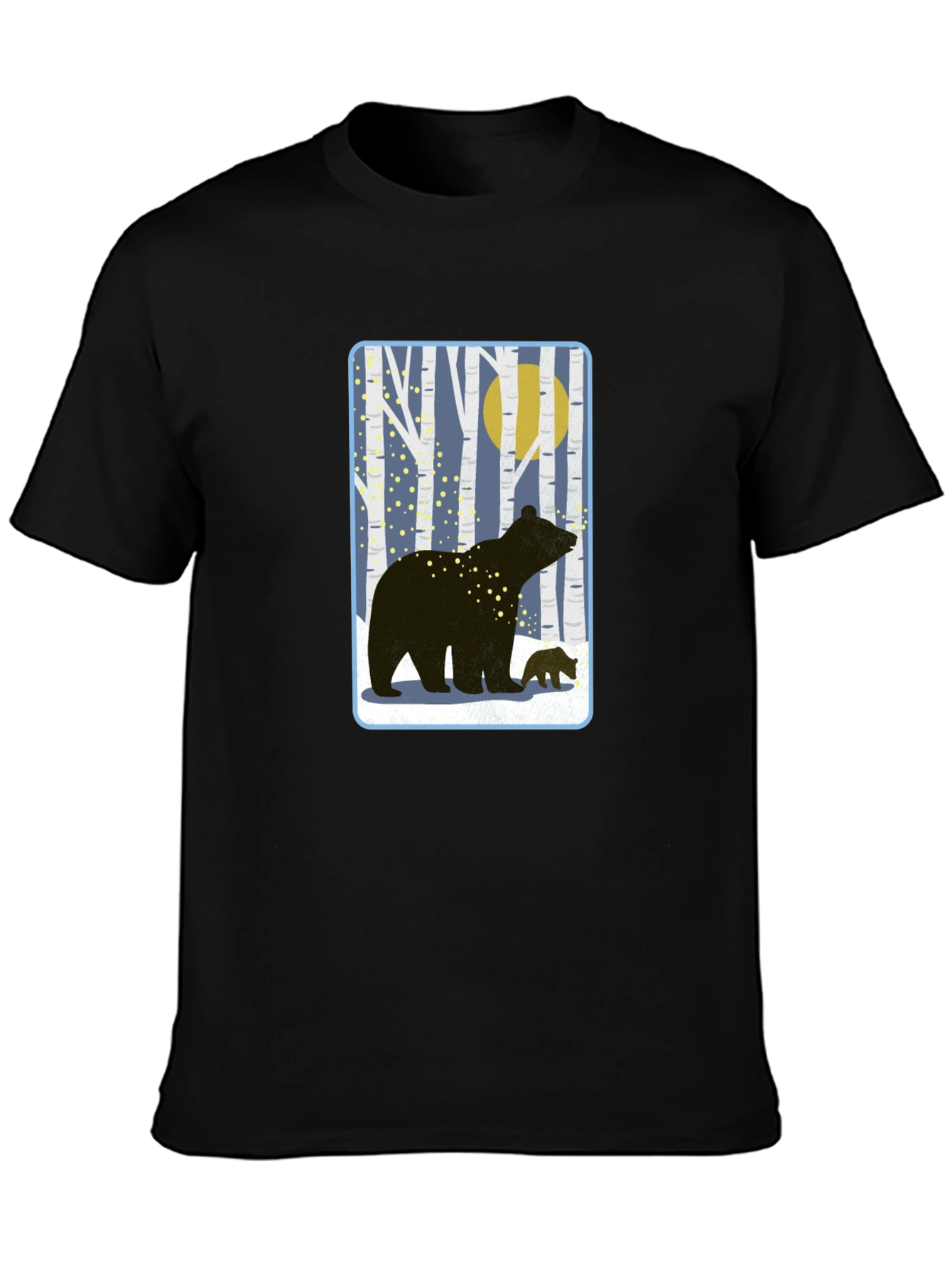 Bear Silhouette Graphic Tee - Black