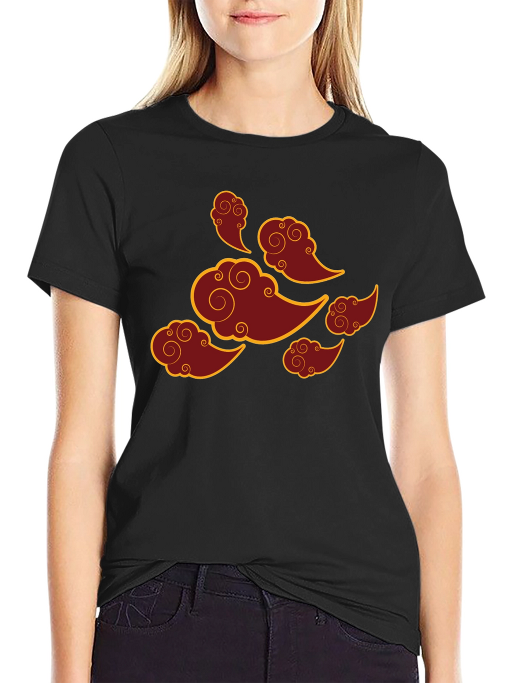 Asian Clouds Graphic Tee - Black