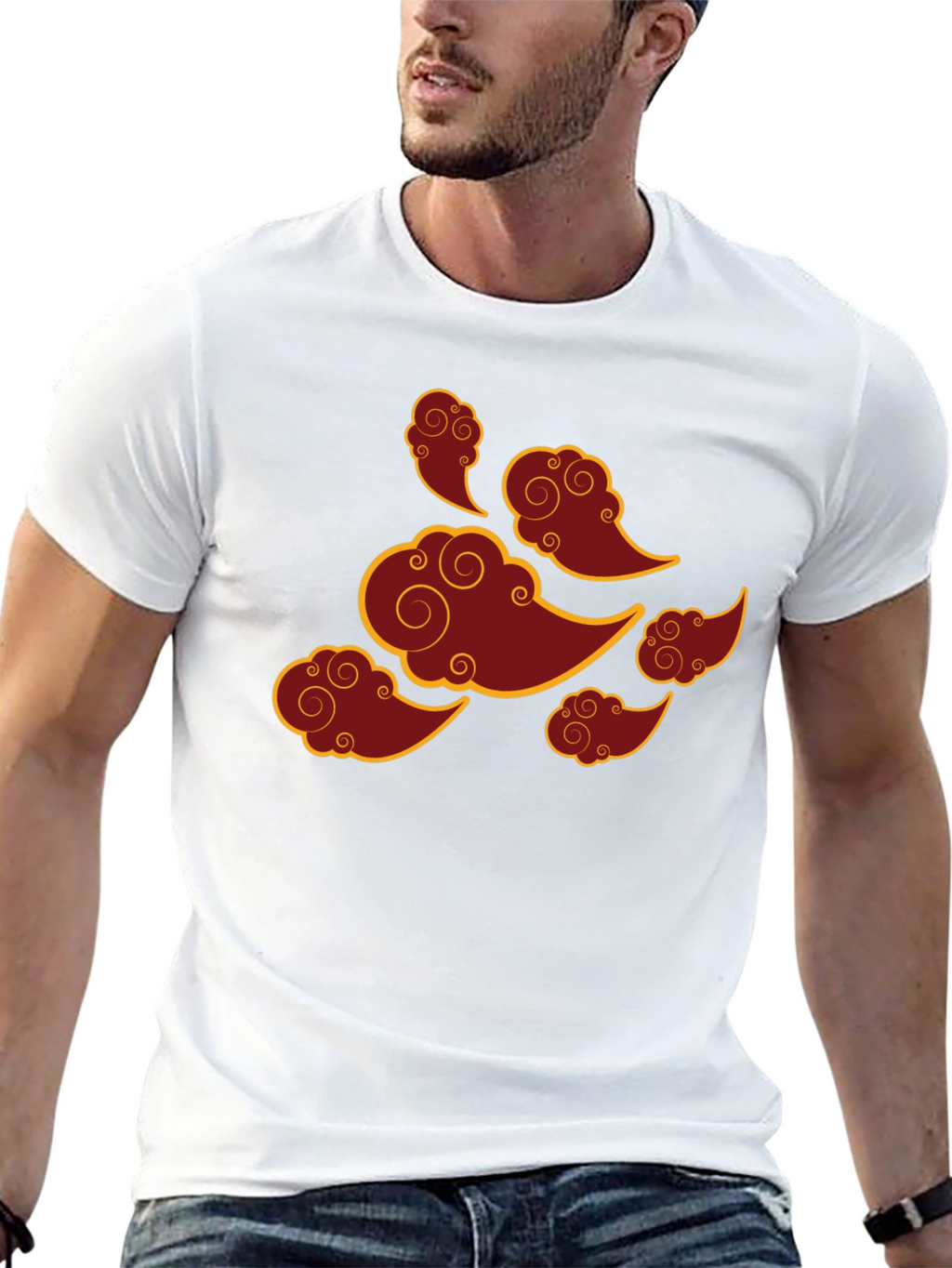 Asian Clouds Graphic Tee - Black